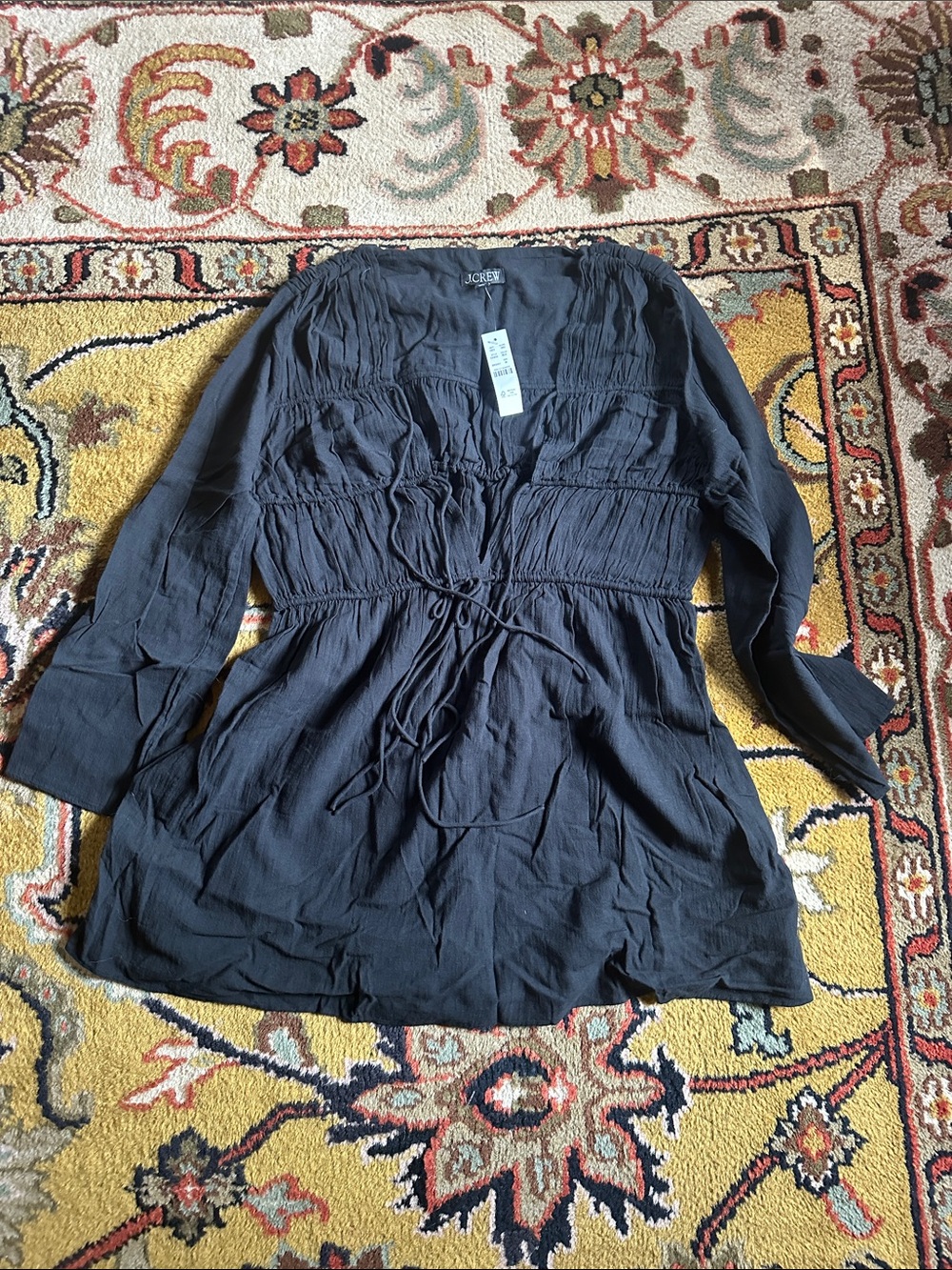 J. Crew Black lightweight swim coverup